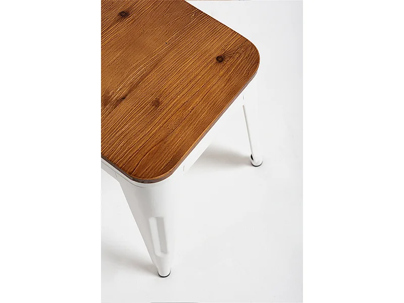 Taburetes Pequeños - Taburete Torix Pequeño Madera Natural - Blanco