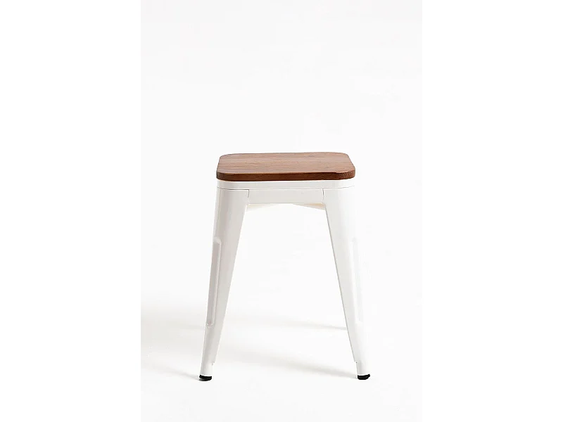 Taburetes Pequeños - Taburete Torix Pequeño Madera Natural - Blanco