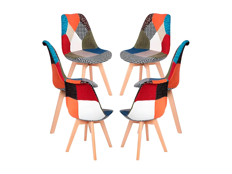 Packs Sillas Comedor - Pack 6 Sillas Synk Patchwork - Patchwork Clear