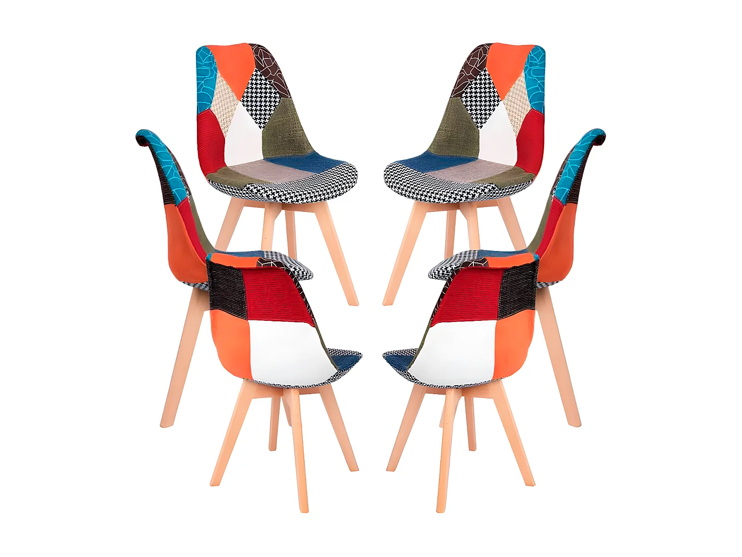 Packs Sillas Comedor - Pack 6 Sillas Synk Patchwork - Patchwork Clear