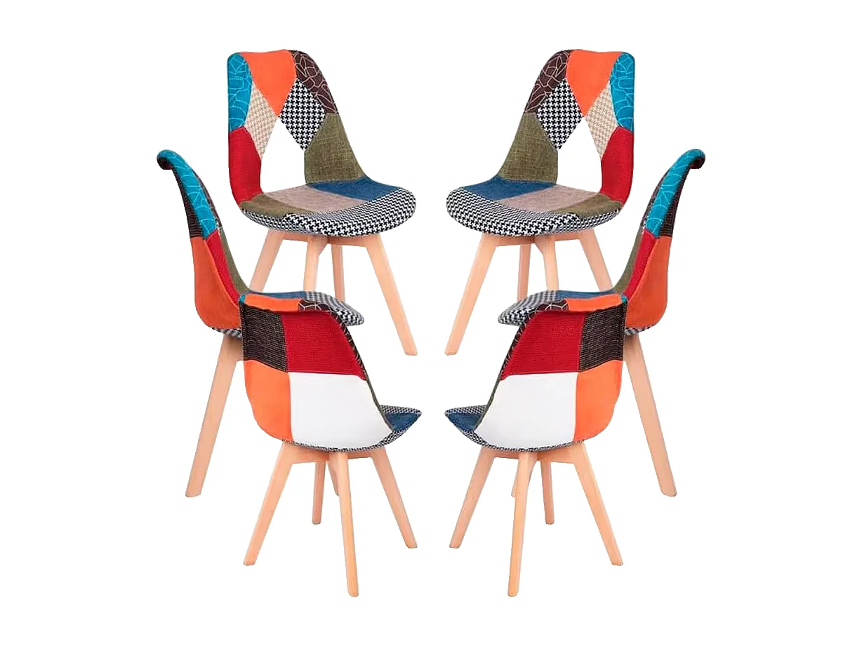 Packs Sillas Comedor - Pack 6 Sillas Synk Patchwork - Patchwork Clear