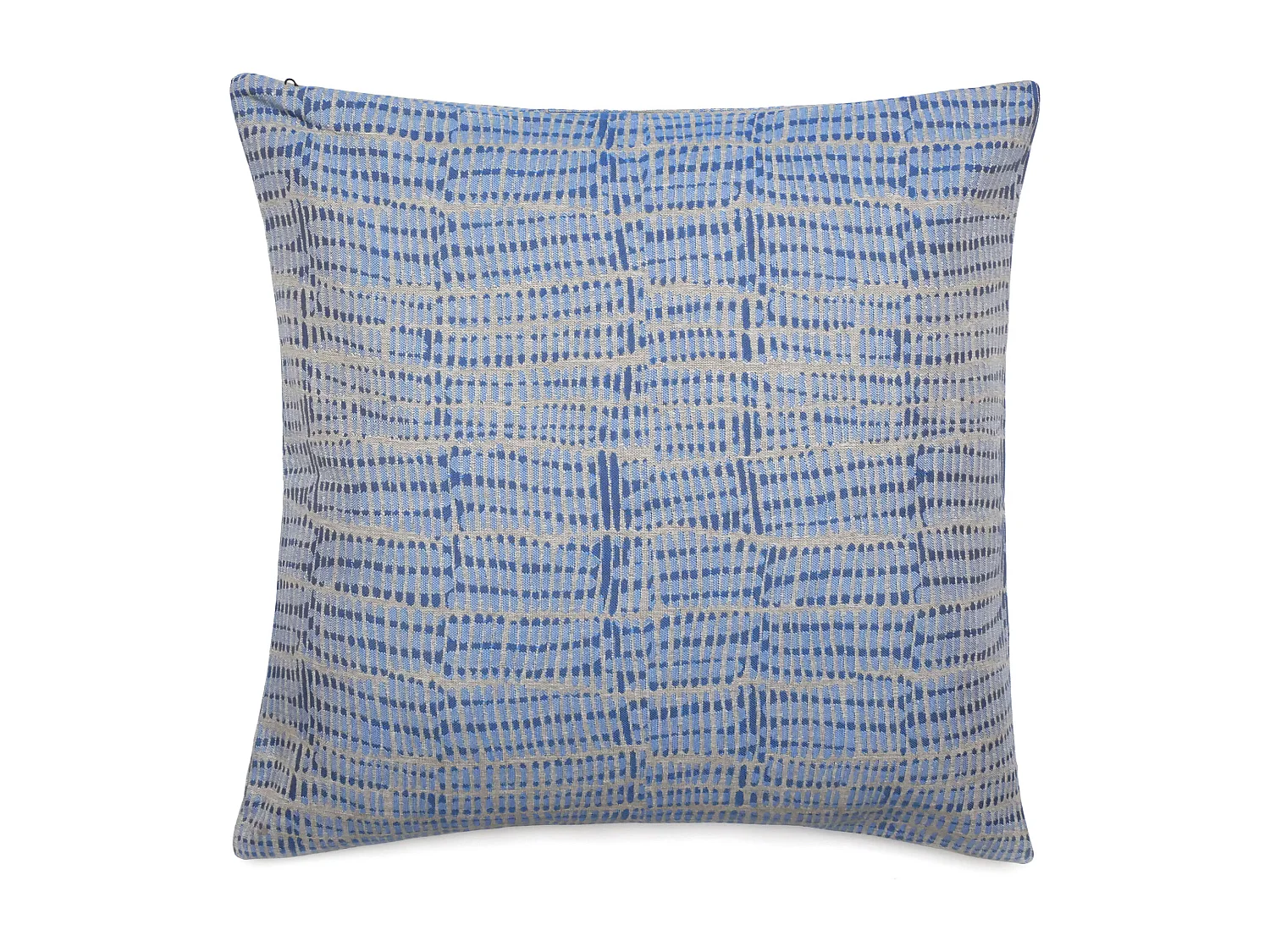 Housse de coussin 62x62 cm SANTORIN zip étanche bleu Topaze