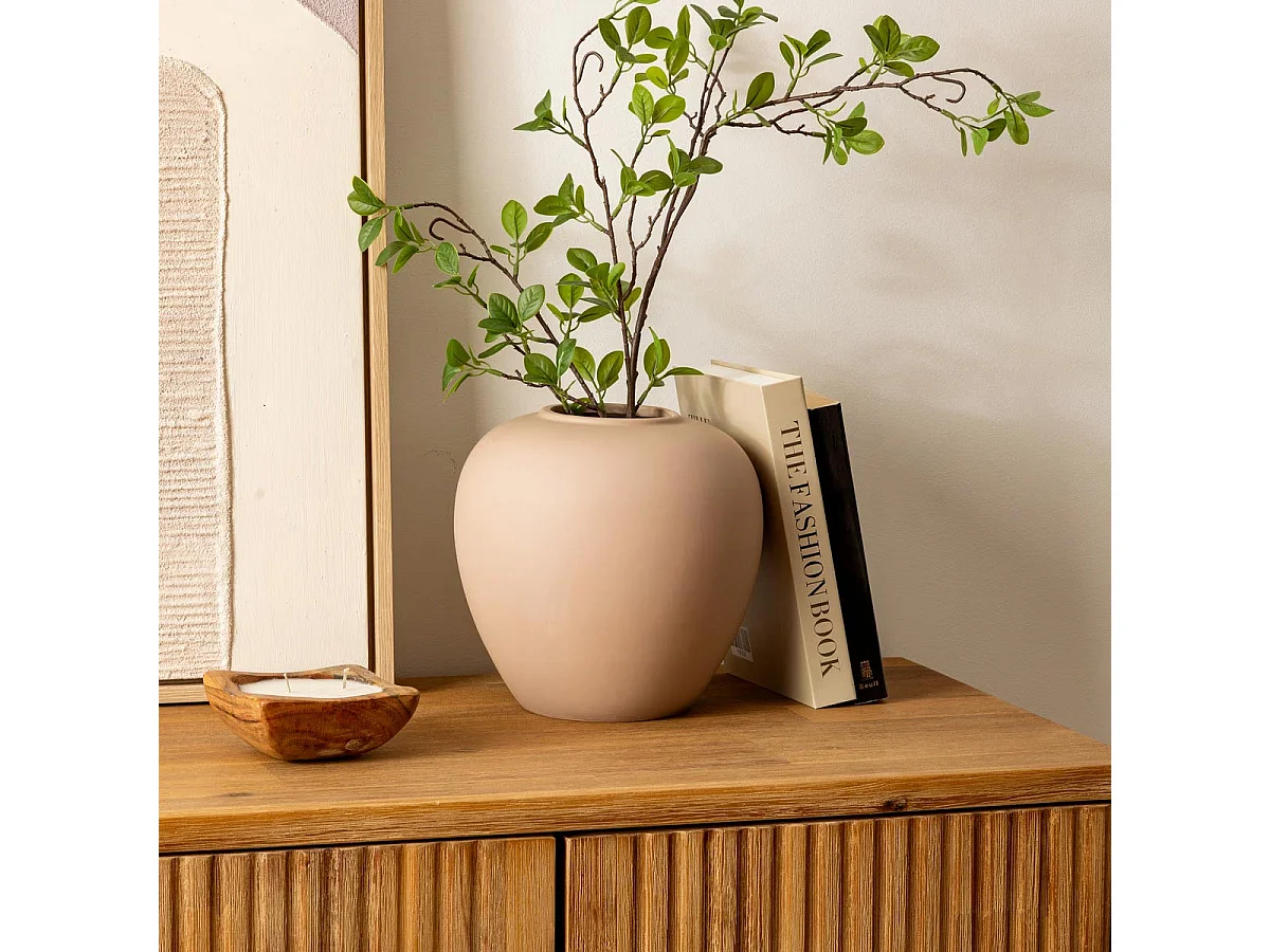 Vase boule en céramique mat Rose antique H 22 cm