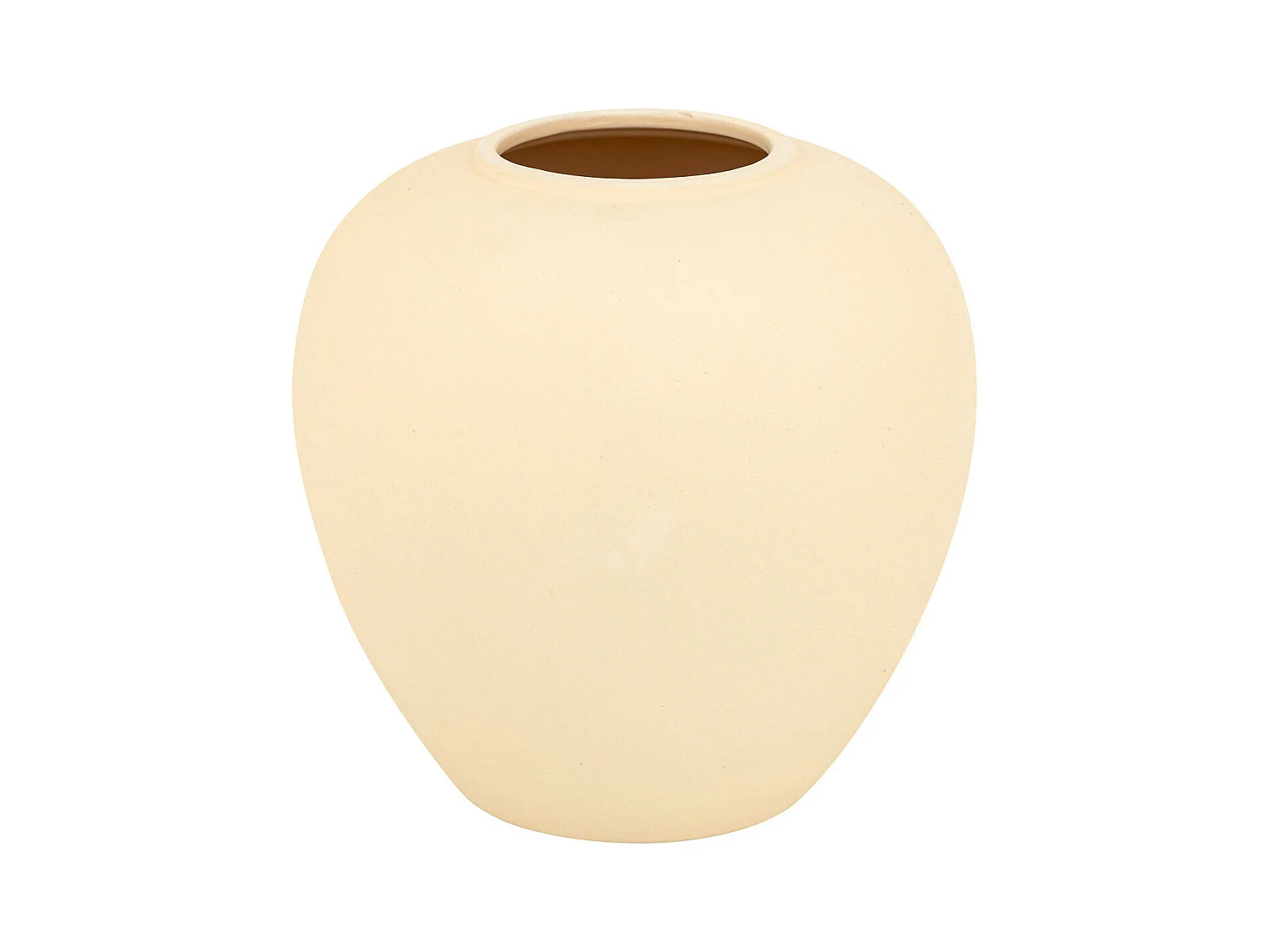 Vase boule en céramique mat Beige H 22 cm
