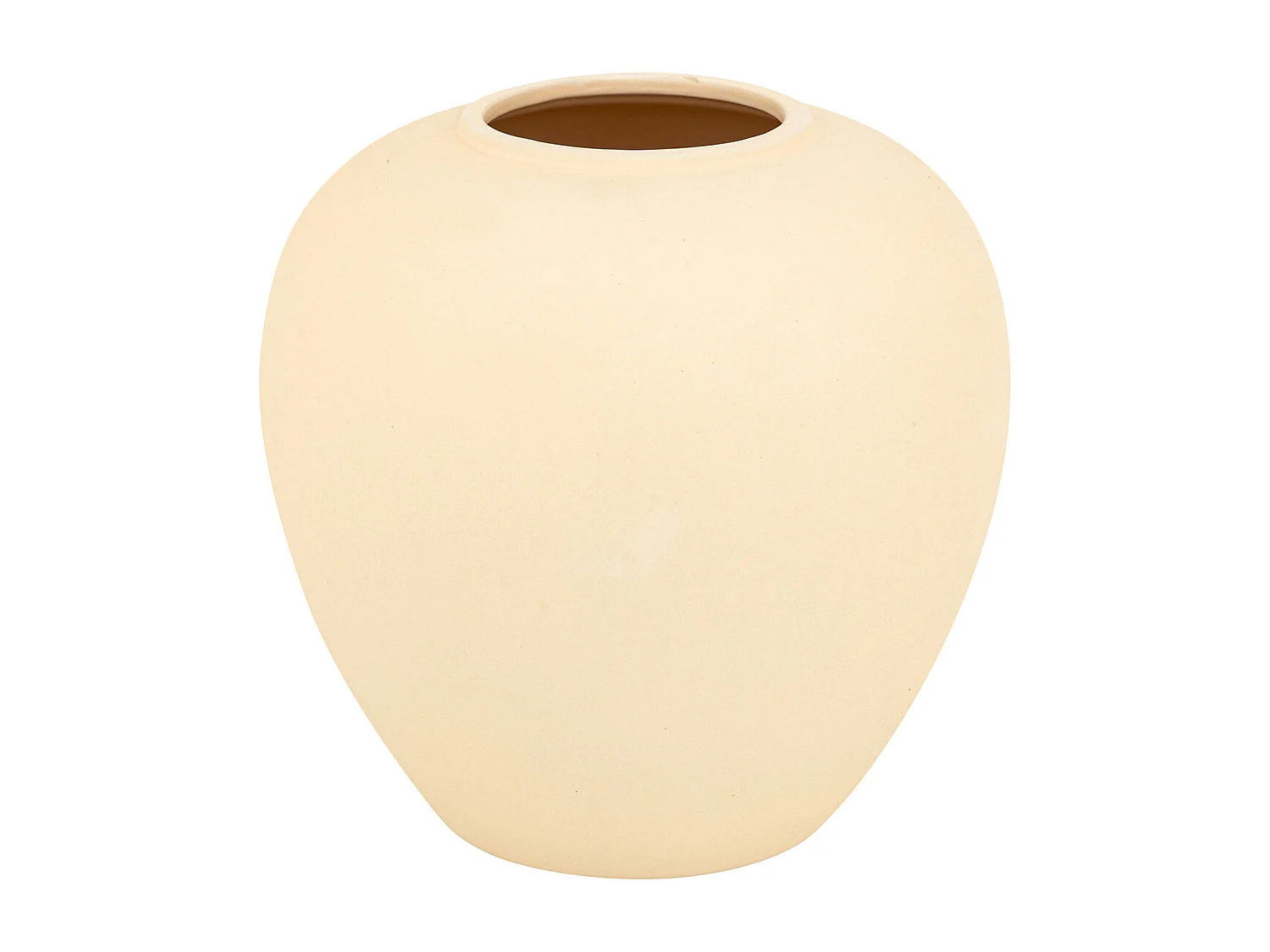Vase boule en céramique mat Beige H 22 cm
