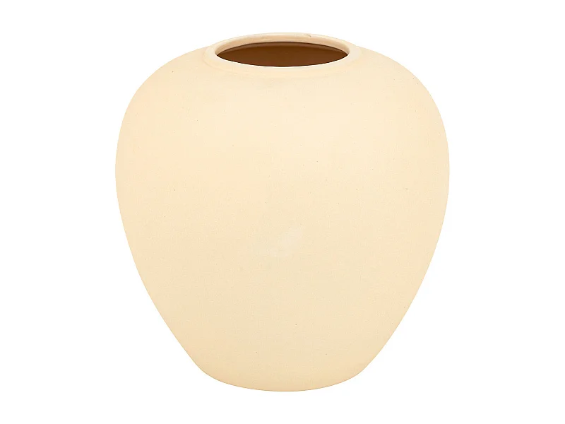 Vase boule en céramique mat Beige H 22 cm