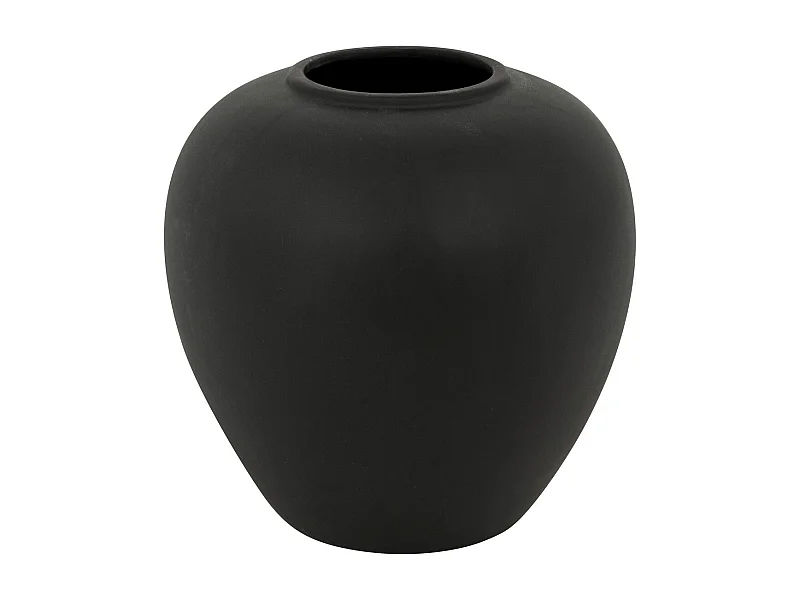 Vase boule en céramique mat Noir H 22 cm