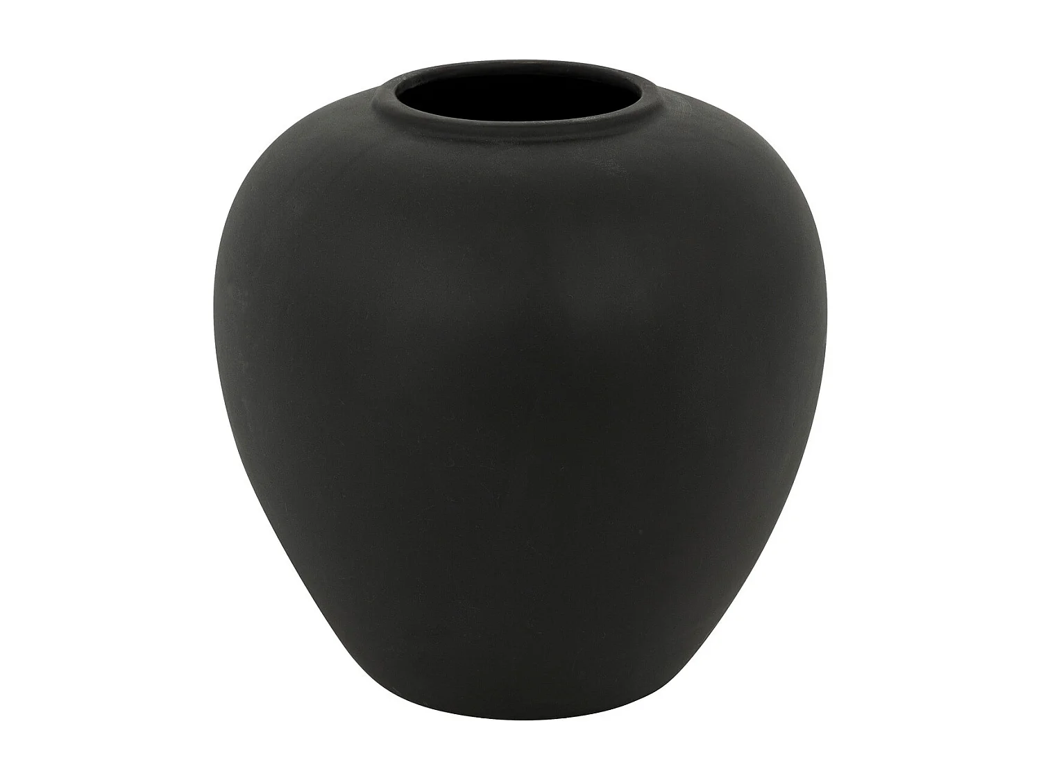 Vase boule en céramique mat Noir H 22 cm