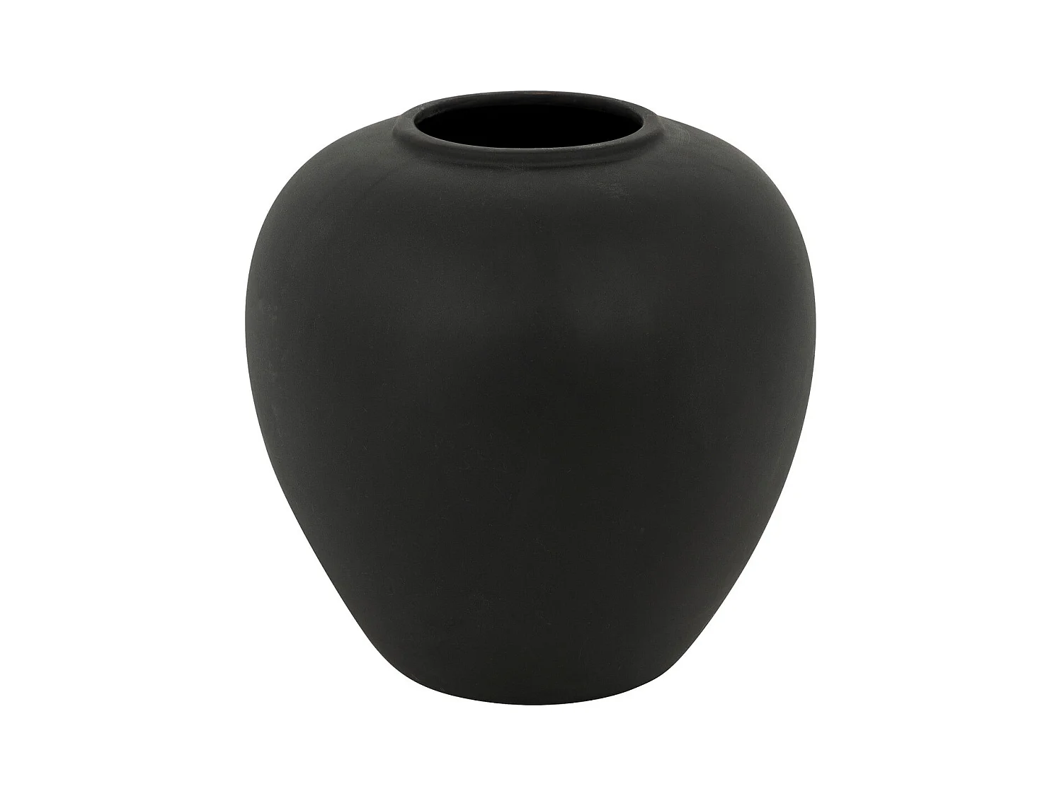 Vase boule en céramique mat Noir H 22 cm