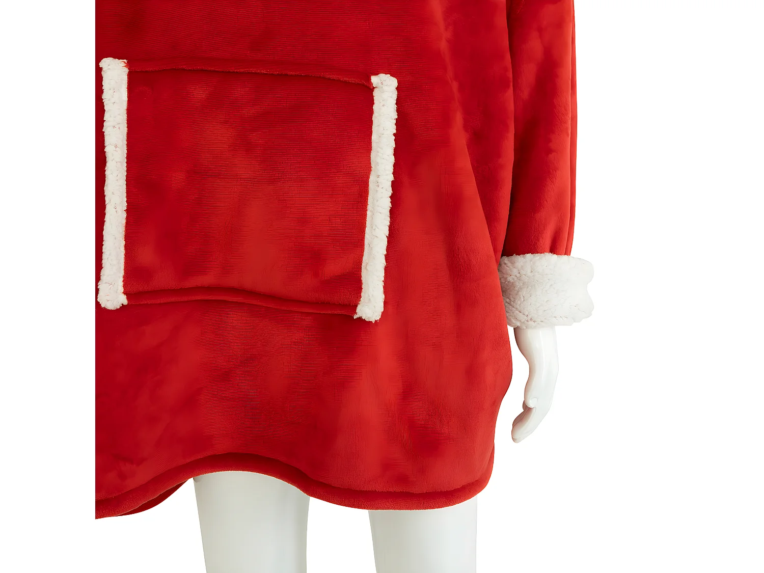 Plaid sweet avec manches Rouge et Blanc L-XL