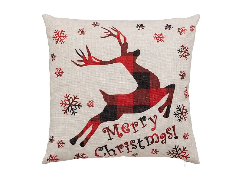 Coussin décoratif Beige et Rouge 40 x 40 cm