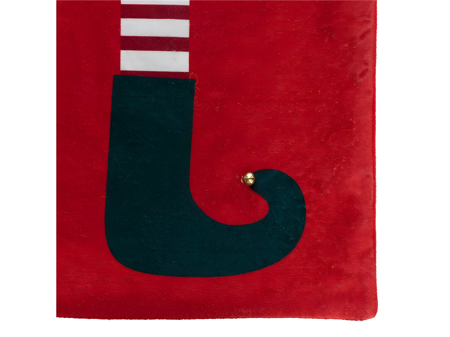 Grande Hotte de Lutin en velours rouge et vert 50 x 70 cm