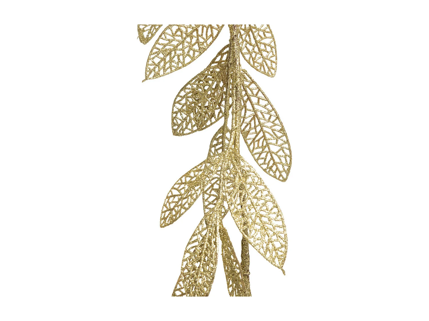 Guirlande de Noël Feuilles ajourées paillettes dorées L 180 cm