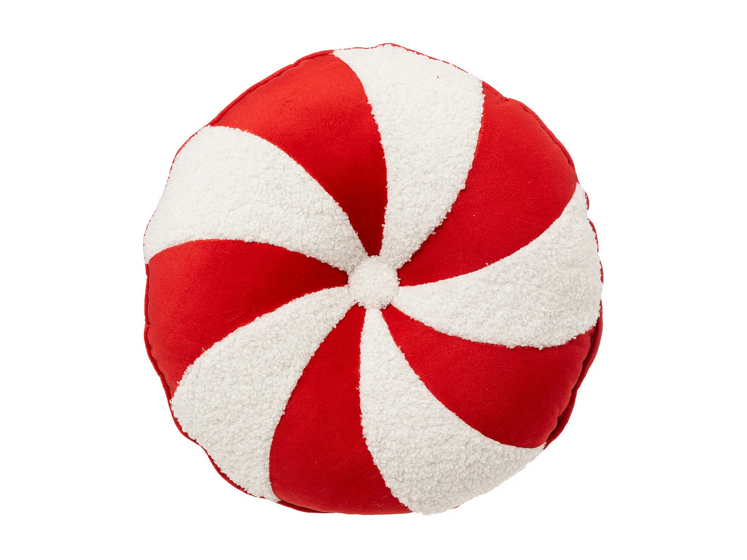 Coussin décoratif Bonbon rond Rouge et Blanc D 40 cm