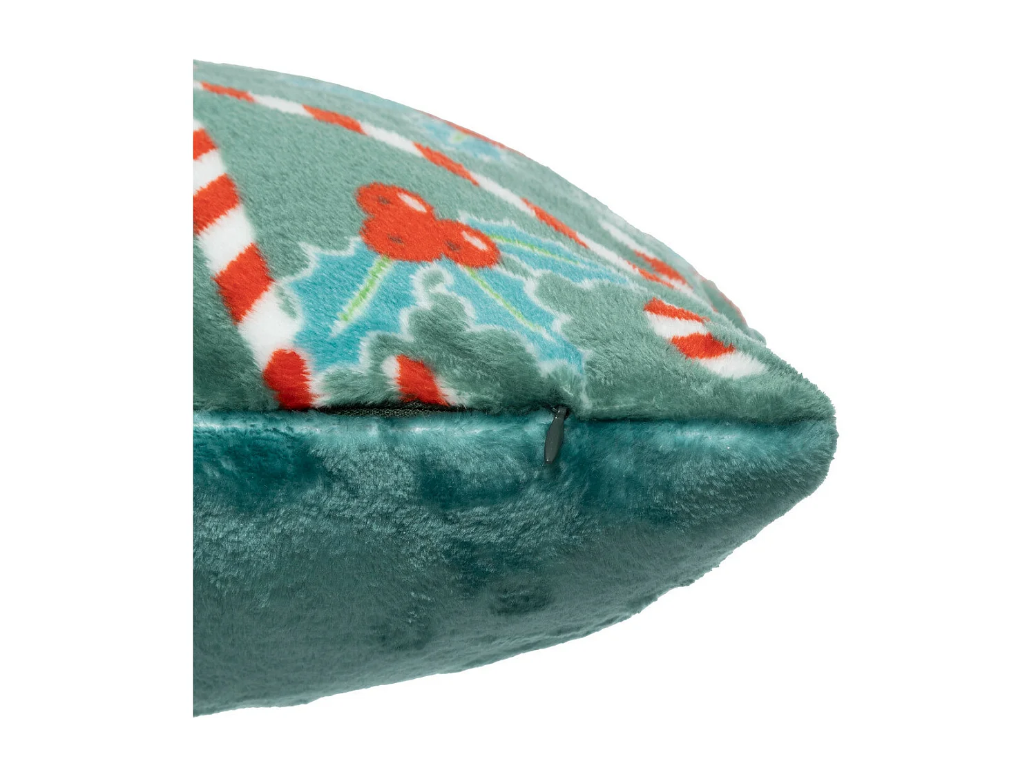Coussin décoratif motif Houx et Sucre d'orge de Noël Vert et Rouge 40 x 40 cm