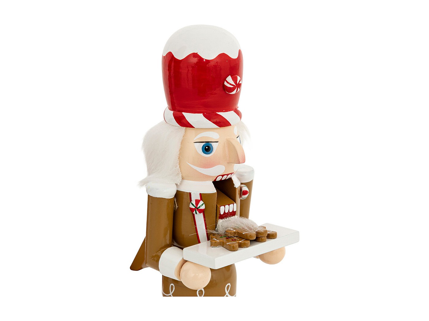 Décoration Noël Casse-Noisette Bonhomme Pain D'Épice - 35 Cm - Bois Et Matériau Synthétique - Ornement Table
