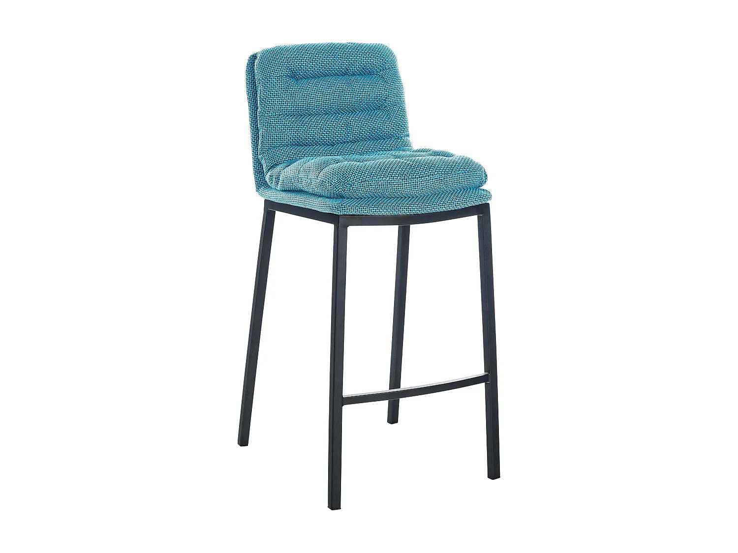 Tabouret de bar - Tissu & Métal - Turquoise - Dundalk