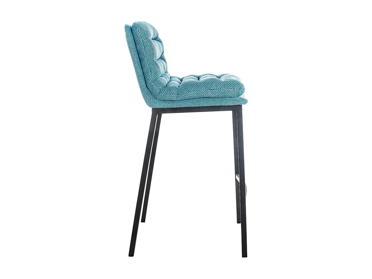 Tabouret de bar - Tissu & Métal - Turquoise - Dundalk