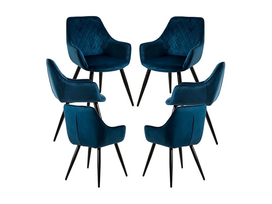 Packs Sillas Comedor - Pack 6 Sillas Kres Terciopelo - Azul