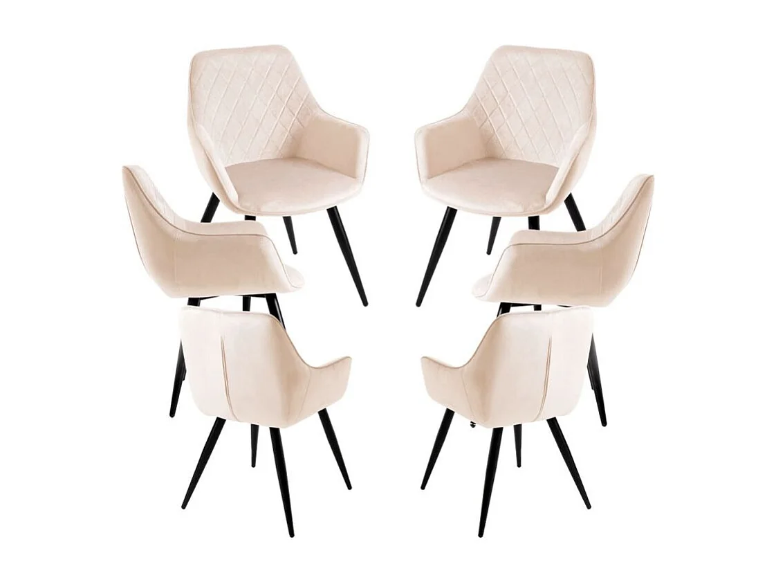Packs Sillas Comedor - Pack 6 Sillas Kres Terciopelo - Beige