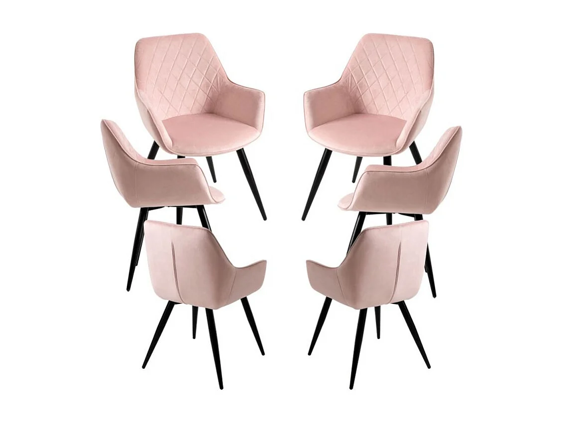 Packs Sillas Comedor - Pack 6 Sillas Kres Terciopelo - Rosa