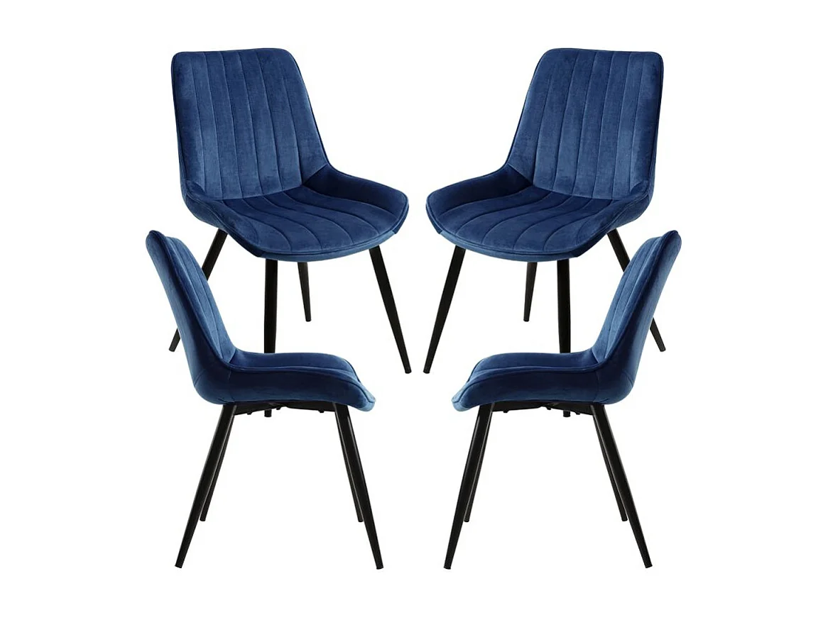 Packs Sillas Comedor - Pack 4 Sillas Lene Terciopelo - Azul