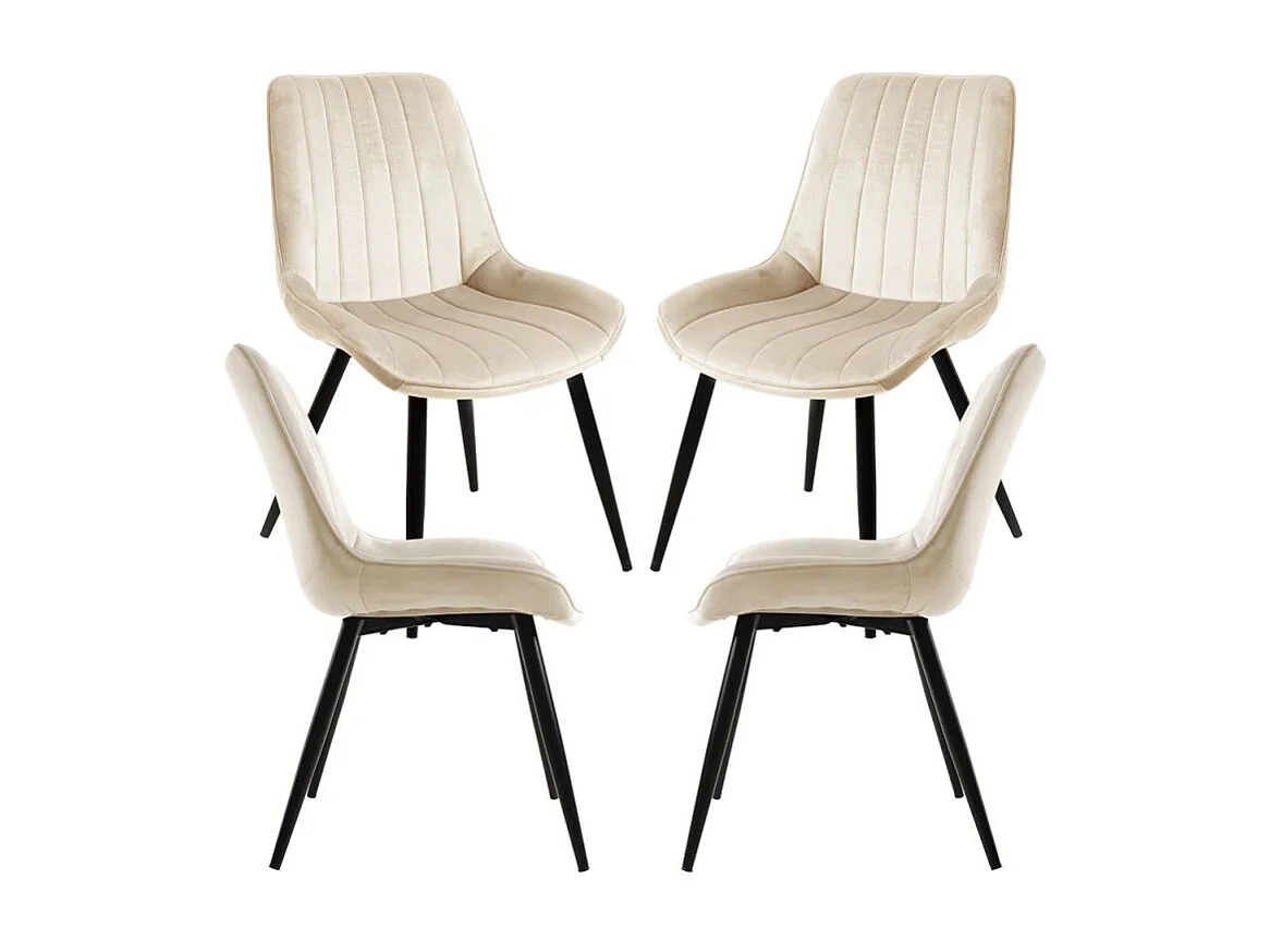 Packs Sillas Comedor - Pack 4 Sillas Lene Terciopelo - Beige