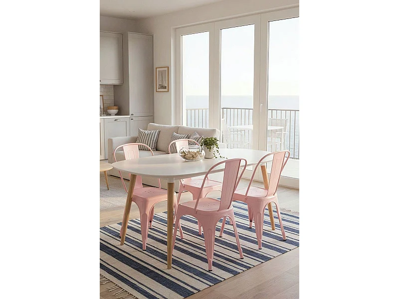 Packs Sillas Comedor - Pack 4 Sillas Torix - Rosa Algodón de Azúcar