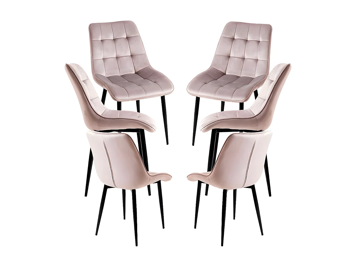 Packs Sillas Comedor - Pack 6 Sillas Cade Terciopelo - Gris