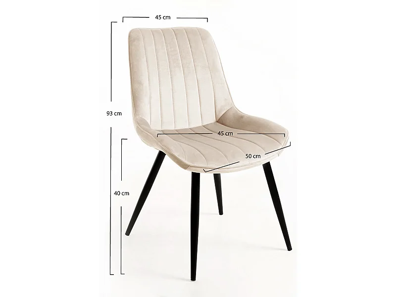 Packs Sillas Comedor - Pack 2 Sillas Lene Terciopelo - Beige