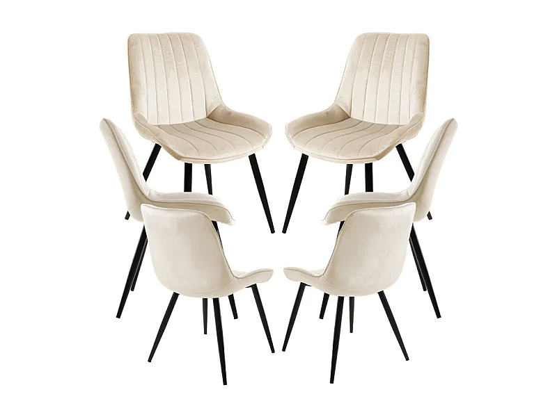 Packs Sillas Comedor - Pack 6 Sillas Lene Terciopelo - Beige