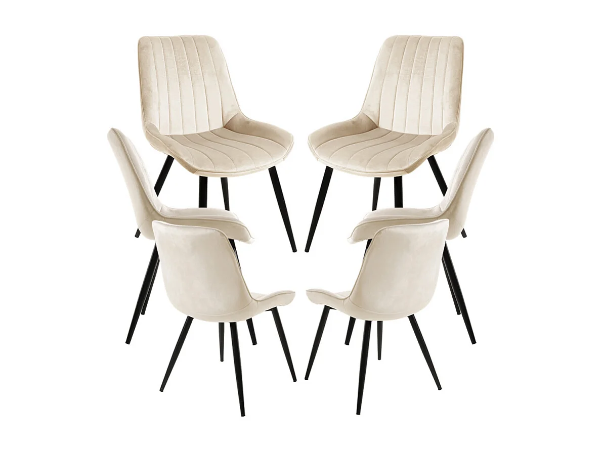 Packs Sillas Comedor - Pack 6 Sillas Lene Terciopelo - Beige