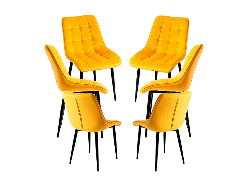 Packs Sillas Comedor - Pack 6 Sillas Cade Terciopelo - Amarillo