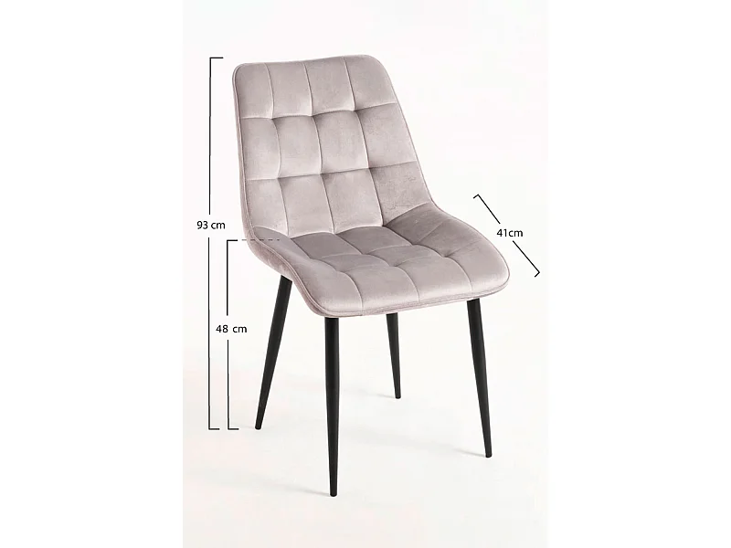 Sillas Comedor - Silla Cade Terciopelo - Gris