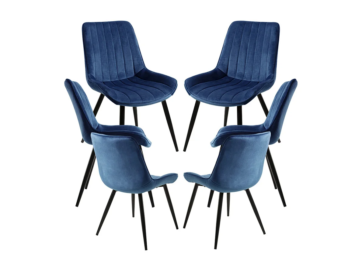 Packs Sillas Comedor - Pack 6 Sillas Lene Terciopelo - Azul