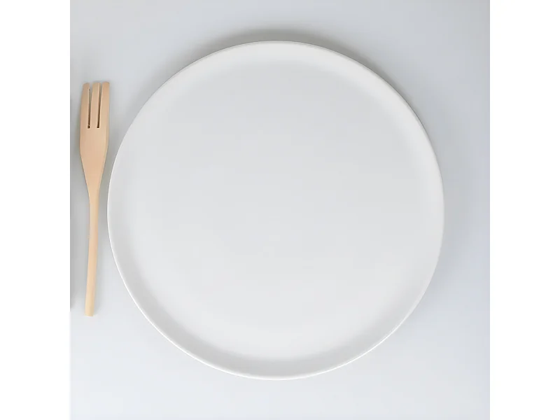 Plat à tarte 32 cm en porcelaine blanche