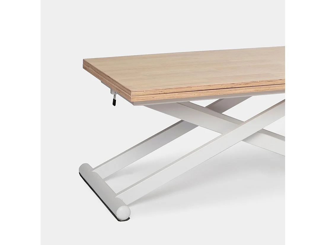 Table basse relevable en bois naturel 110x46-75 cm-Tapi