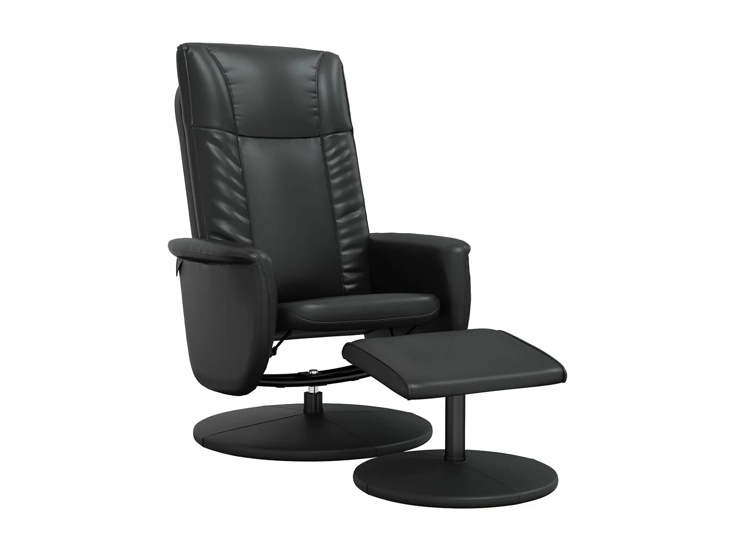 Relaxsessel mit Fußhocker Schwarz Kunstleder