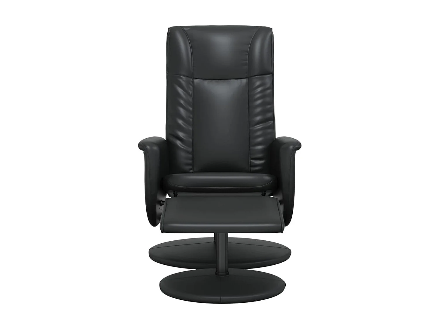 Relaxsessel mit Fußhocker Schwarz Kunstleder