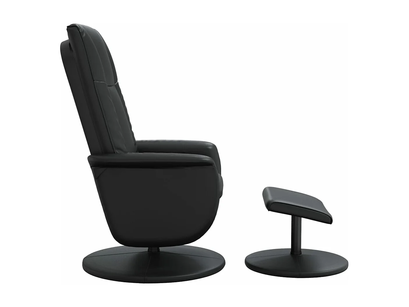 Relaxsessel mit Fußhocker Schwarz Kunstleder