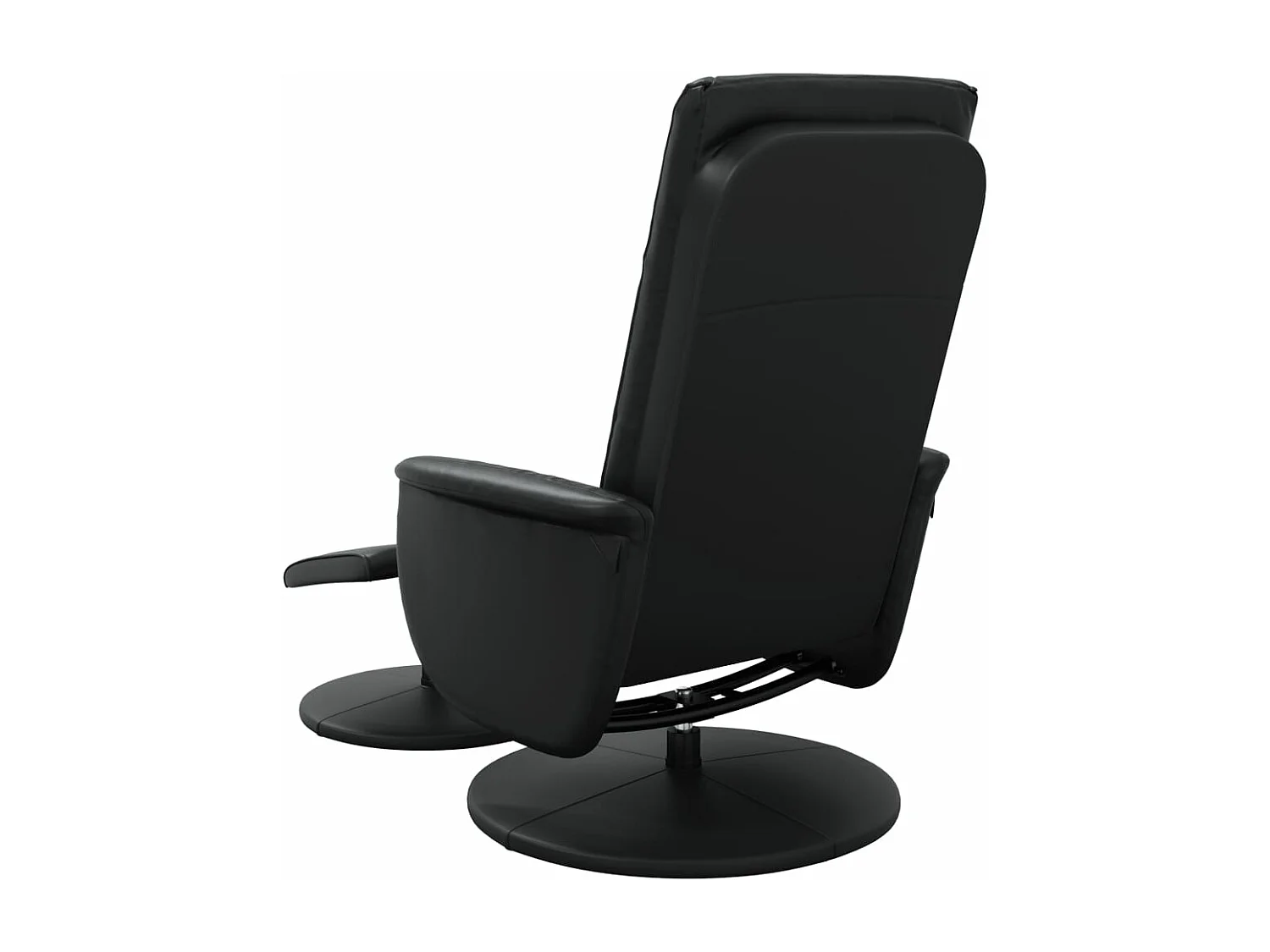 Relaxsessel mit Fußhocker Schwarz Kunstleder
