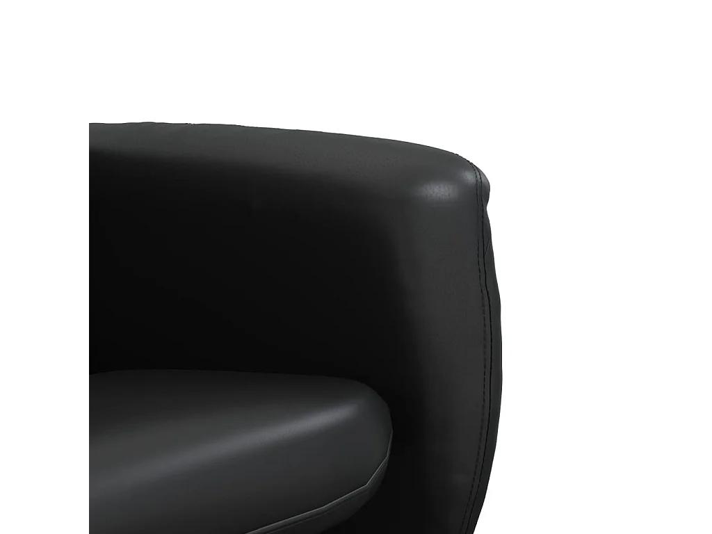 Relaxsessel mit Fußhocker Schwarz Kunstleder
