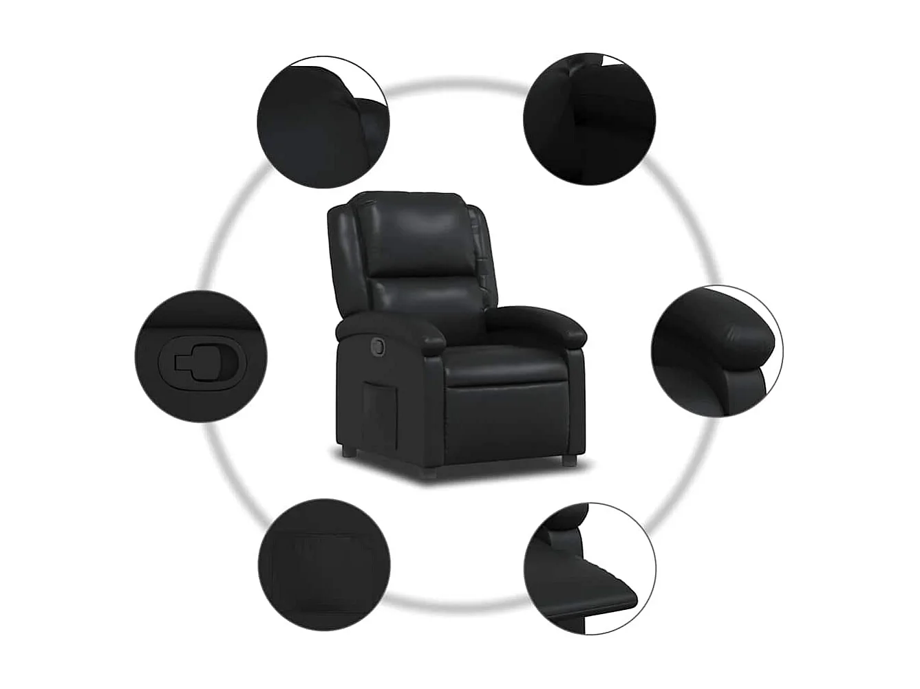 Relaxfauteuil Zwart Kunstleer