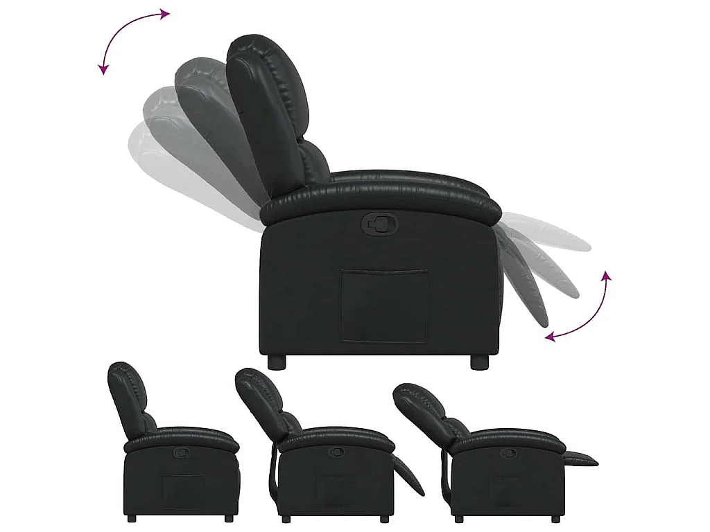 Fauteuil inclinable en similicuir noir