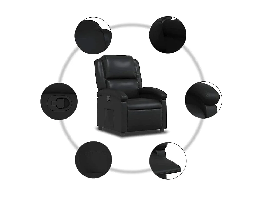 Fauteuil inclinable en similicuir noir