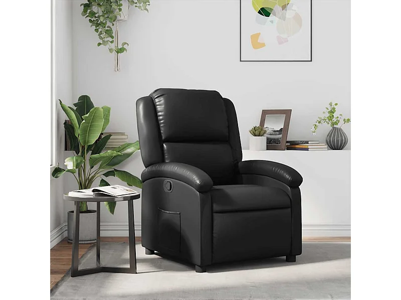 Fauteuil inclinable en similicuir noir