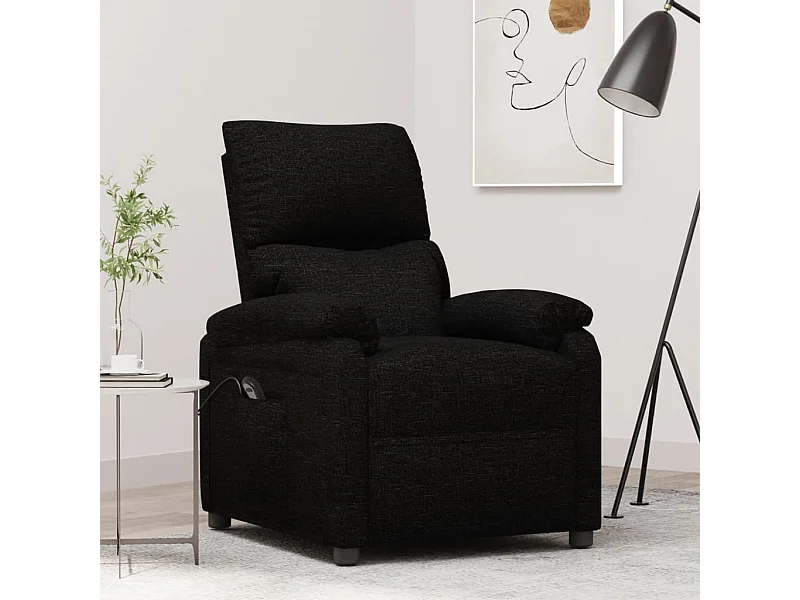 Fauteuil inclinable électrique Noir Tissu