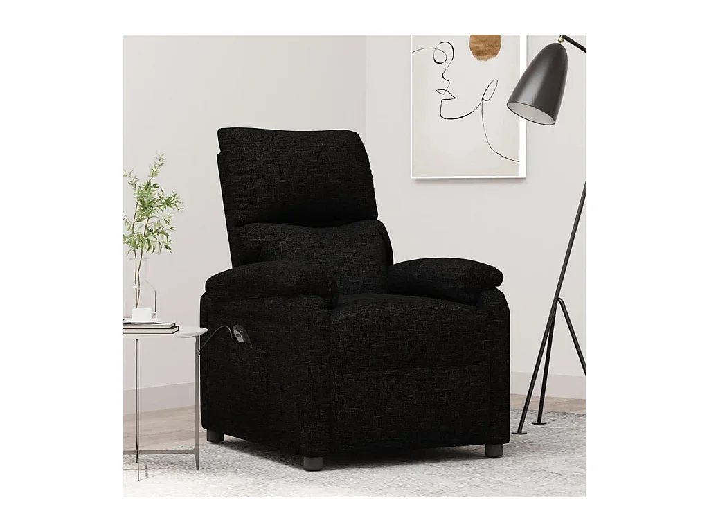 Fauteuil inclinable électrique Noir Tissu