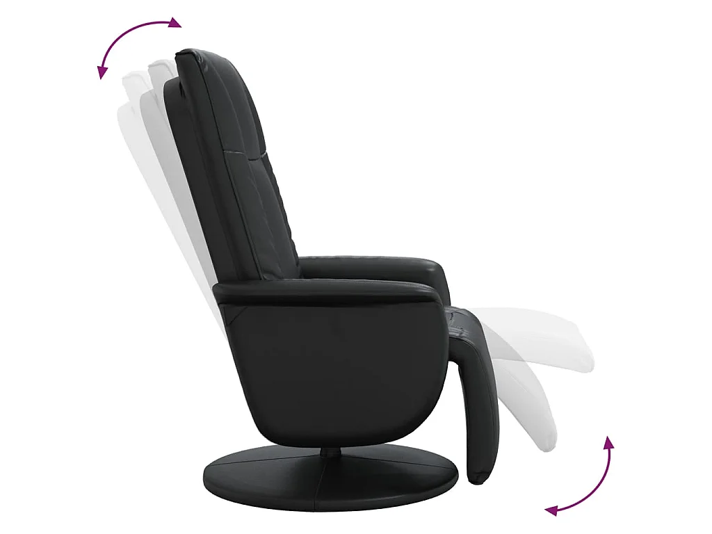 Relaxsessel mit Fußteil Schwarz Kunstleder