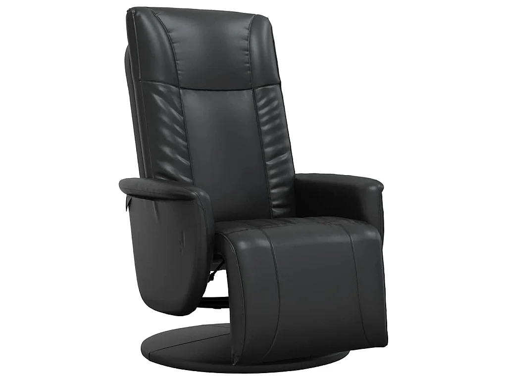 Fauteuil inclinable avec repose-pieds noir similicuir